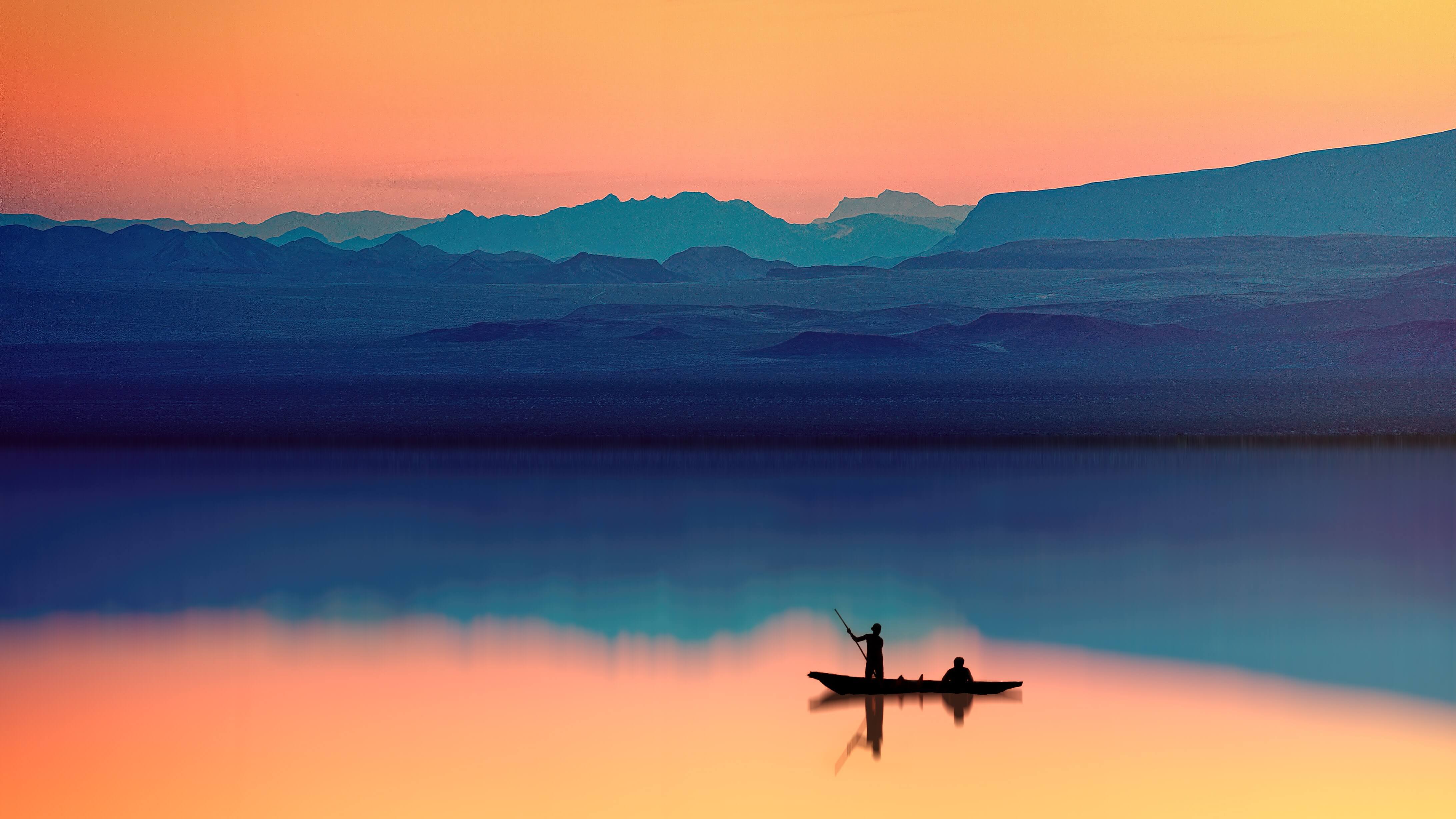 person riding boat